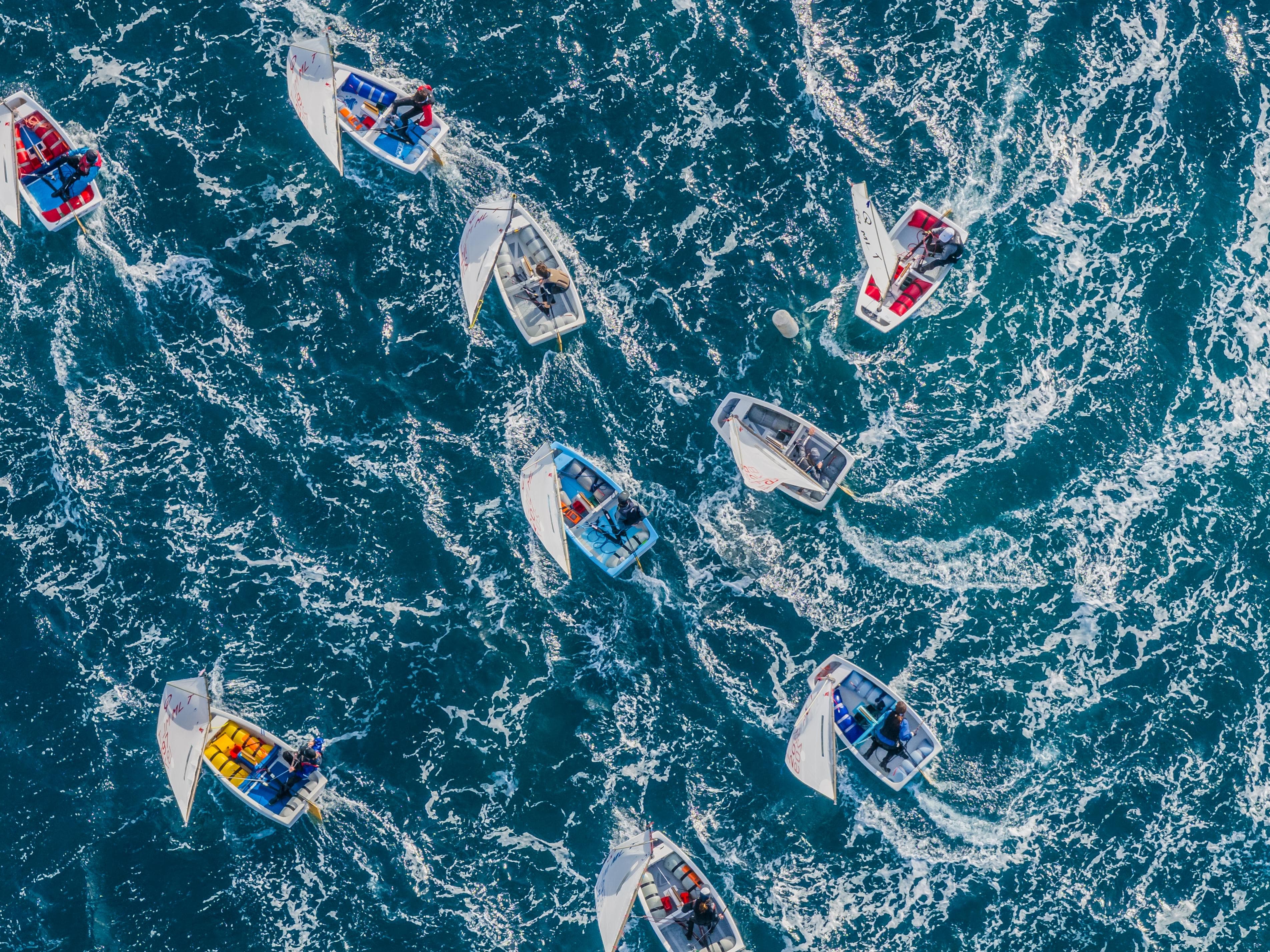 Athlete training on the water