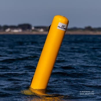 Regatta training mark on the water